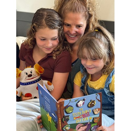 The Tooth Brigade Book and Tooth Fairy Pillow Bundle, Interactive Set Includes 8" Plush Toy with Lost Tooth Pocket and The Tooth Fairy's Best Day Ever! Hardcover Book (OBI Dog Bundle)