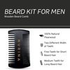 NURINA Beard Grooming Kit – Wooden Beard Comb for Men – Natural Boar Bristle Beard Brush – Stainless Steel Beard Scissors – Travel-Friendly Beard Shaping Tool Kit - Moustache Comb - Beard Kit For Men