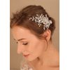 Denifery Blue Crystal Bride Wedding Hair Comb Silver Crystal Hair Comb Clip Bridal Hair Accessories Rhinestone Hair Clip for Women and Girls (White)