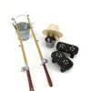 Toyvian 1 Set Simulation Fishing Tackle Ornaments Doll House Child Metal Toy Fisherman Small Plastic Toys