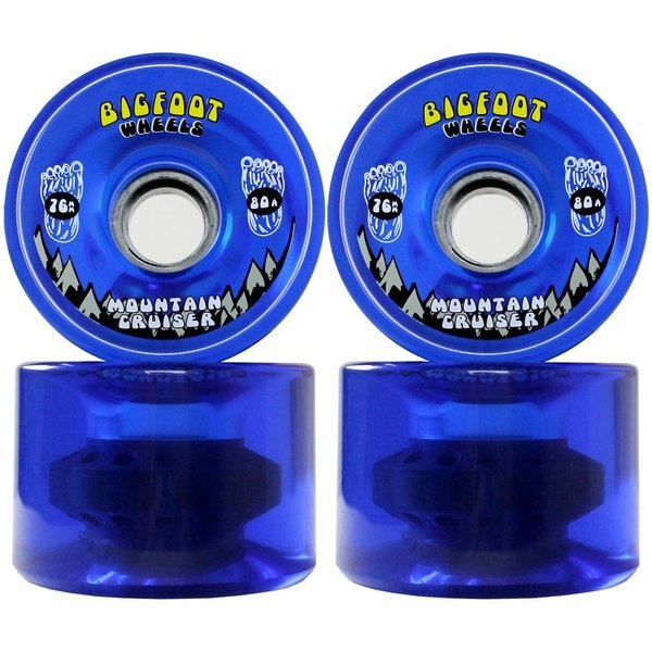 Bigfoot Longboard Wheels 76mm 80A SHR Mountain Cruisers Translucent Blue