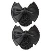 AKOAK 2 Pcs Black Bowknot Decor Snood Net Barrette Hair Clip Bun Cover