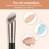 TEOYALL Foundation Contour Conceal Brush Set, 3PCS Angled Synthetic Kabuki Brush for Blending Setting Buffing with Liquid, Cream and Powder Cosmetic (170S/270S/370S)