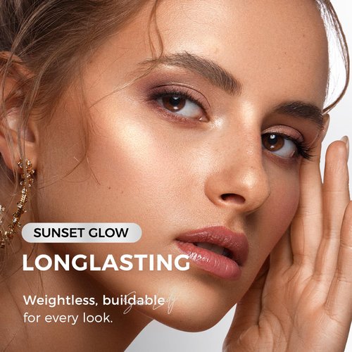 SACE LADY Highlighter Makeup Stick, Cream Glow Shimmer for a Radiant Finish, Easy to Blend & Long-Lasting Highlight Make Up for Face Eyes Lips (02 Sunset Glow, 1pc)