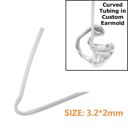 6 Pieces Hearing Aid Tubes Replacement Behind The Ear Earmold,Standard Prebent Tubing Size #13 with Cleaning Tool (3.2 * 2mm)