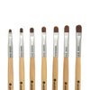 Winstonia 7pcs Gel Nail Brush Set for Nail Tips Builder & Overlay, Sculpting, Poly Gel, and Extensions. Oval Size Brushes Manicure Painting Pen - WOODEN ALLURE