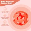 Baby Teething Toys for 3+ Months, Dinosaur Teethers for Babies, Safe Baby Teether Ball, Baby Teething Pacifier, Soft and Durable Teething Balls, (Red)