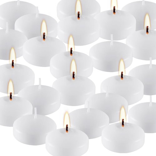 24 Bulk White Floating Candles-2 inch Unscented Tealights - for Romantic Weddings Decorations Pool Centerpieces Parties