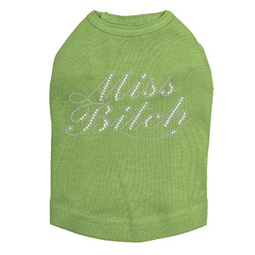 Miss Bitch (Rhinestone) Dog Shirt 4XL LIME GREEN