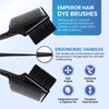 Emperor Hair Dye Brushes - 3 Angled Tint Brushes with Integrated Combs - Hair Dye Brush Applicator - Hair Root Touch Up Brush - Color Brushes for Hair Salon (Black)