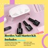 Beetles Nude Gel Nail Polish Kit with UV LED Light and Base Gel Top Coat Starter Kit, Soak Off Popular Nude Gel Polish Set with Nail Lamp Nail File for DIY Home Manicure Gift for women