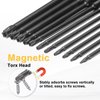 HARFINGTON 5pcs T25 Security Torx Head Screwdriver Bit 1/4" Hex Shank 4" (100mm) Long Magnetic Tamper Proof 6 Point Star Screw Driver Drill Bit S3 Steel Mirror Polished Power Tool with Hole