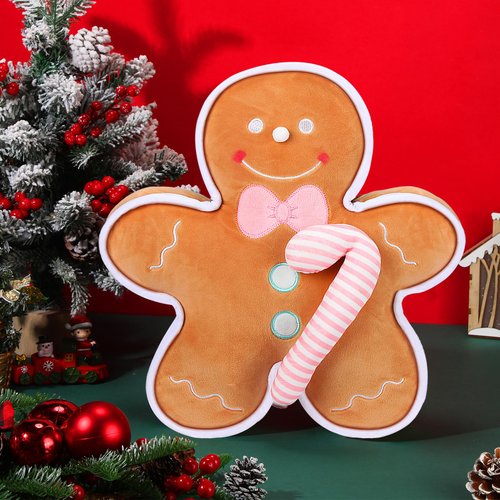 Liliful Christmas Plush Stuffed Toy 16 Inch Stuffed Gingerbread Man Toy Soft Aesthetic Gingerbread Man Pillow Stuffed Christmas Toys for Christmas Party Favors Decorations