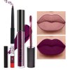 2pcs Matte Dark Purple Lip Liner and Lipstick Makeup Set, burgundy Matte Lipstick 24H and Lip Liner Set Deep Berry Matt Lip Gloss Waterproof Long Lasting Lip Liner Lipstick Set Dark Colors (#01)
