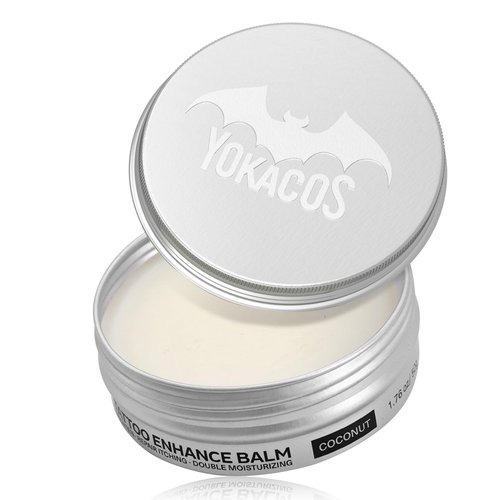 Tattoo Aftercare Balm, Tattoo Color Brighten Cream, Repair, Moisturize and Dynamic New Old Tattoo Ink, Tattoo Supplies Contain Coconut Oil, Rich Natural Essence, 1.76Oz Tattoo Care Ointment
