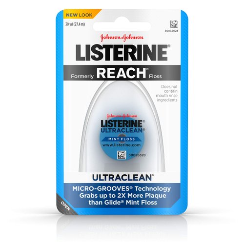 Listerine Ultraclean Dental Floss, Oral Care, Mint-Flavored, 30 Yards (Pack of 3)