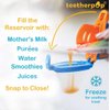 Teetherpop - Fillable Silicone Teether for Breastmilk, Water, Purees & More, Baby Popsicle Teethers for Freezing Milk & Cooling Teething Relief (BlueLime)