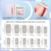 GLAMERMAID Press on Nails Medium Square, Fall Peacock Blue Marble Glue on Gel Nails, 24Pcs Autumn Short Square Reusable UV Finish Fake Nails Acrylic False Nails Manicure Kits for Women Gifts