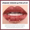FREEORR 3 Colors Glitter Lip Kit, Diamond and Glitter Metallic Lip Powder with Lip Primer, Waterproof Long Lasting & Smudge Proof, Shimmer Sparkly Glitter Lip Cosmetic without Sticky Flake Off Set A