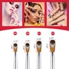 4PCS Acrylic Nail Brush Set, Size 6/8/12/16. Kolinsky Hair,Oval Crimped Pressed Shaped Acrylic Nail Brushes,Red Metal Handle Acrylic Powder Brush Set Professional Manicure For DIY Home Salon