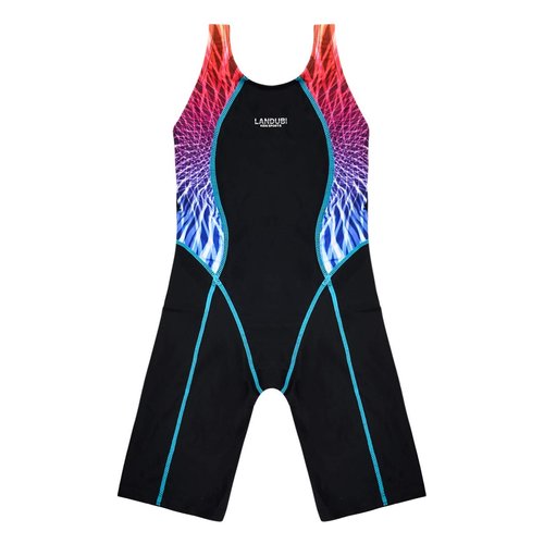 Cadocado Juniors Boyleg One Piece Swimsuit Racer Back Surfing Bathing Suit Competitive Swimwear,Multicolored,14-16 Years