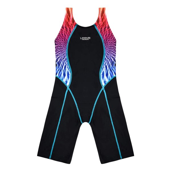 Cadocado Juniors Boyleg One Piece Swimsuit Racer Back Surfing Bathing Suit Competitive Swimwear,Multicolored,14-16 Years
