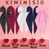 XIWIMISID Big Bow Hair Clips for Women And Girls Cute Hair Accessories Silky Satin Bows Barrettes Oversized Long Tail Ribbons Metal Hairpin 2pcs (black+white)