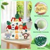 HPLYEL 27PCS Safari Animal Cake Topper, Plam Leaves Balls Cake Decorations Birthday Cake for Wild Theme Birthday Decorations Baby Shower Supplies
