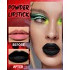 Matte Powder Lipstick for Women, Velvet Liquid Lipstick Black Lipcolor Halloween Makeup, High Impact Long Lasting Lip Stain Nonstick Smudge-Proof Lip Gloss, Multi-Purpose Lip & Cheek Goth Makeup - 06