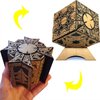 SUIZU Detachable Hellraiser Puzzle Box, Hellraiser Puzzle Box Functional, Deformation Detachable Lock Puzzle Box. with Base (Standard)