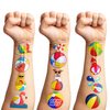 Generic 100 PCS Beach Ball Theme Summer Birthday Party Decorations Swimming Pool Balls Tatoos Stickers Party Favors Decor Supplies Sand Balls Water Party School Prizes Rewards