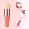 Sibba Makeup Sponge 3 PCS Beauty Blender Foundation Make Up Concealer Blending Cosmetic Mini Angled Brush Applicator Handle Artist Applying Make-Up Eyebrow Face Powder Puff(rose red)