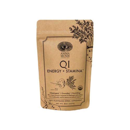 Anima Mundi Qi Energy + Protein Superfood Powder - Adaptogenic Adrenal Support Supplement Powder with Ashwagandha and Slippery Elm - Mood and Energy Support Supplement and Protein Powder (8oz / 227g)