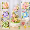 Flowers Botanical Collection Music Rotating Box Building Block with Light (575 PCS), Compatible with Lego Mother's Day, Valentine and Birthday Gifts
