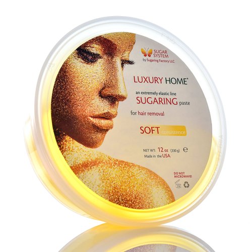 Sugaring Paste Hair Removal – Soft Sugar Wax Luxury Home for Waxing Strips Sugaring – Sugar Paste Made in USA, Organic Sugar Depilation, 12 oz – Sugar Waxing Kit for Women and Men