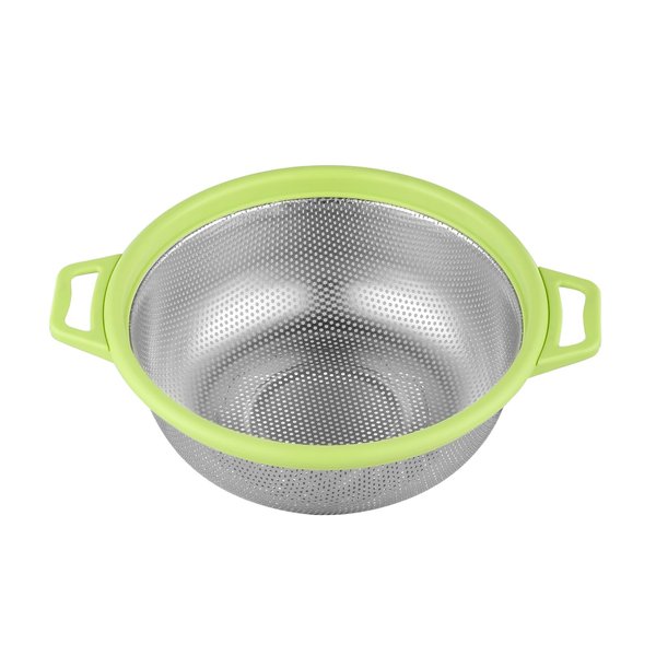 AHIABOAT Colander Stainless Steel Microporous, 3QT Rice Strainer with Handle, Rice Washer Stainless Steel Strainer, Food-Grade Strainers and Colanders for Kitchen, Pasta Strainer, Dishwasher Safe