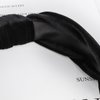 GAFATORY Black Headband Knotted Headband for Women Wide Satin Fashion Headbands Non-Slip Head Bands for Women's Hair Elastic Hair Accessories