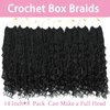 Box Braids Crochet Braids Curly Ends 14 Inch Goddess Box Braids Crochet Hair Synthetic Crochet Hair Extensions (14(8Packs), 1B)