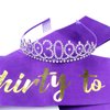 Purple 30th Birthday Sash and Tiara for Women, 30th Birthday Decorations Women, 30th Birthday Sash and Crown Set, 30th Birthday Gifts for Women, Happy 30th Birthday Party Supplies