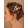 Denifery Bride Wedding Hair Comb Crystal Hair Piece Silver Pearl Headpiece Bridal Hair Accessories for Women and Girls