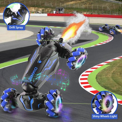 Remote Control Car - RC Car Stunt Car Toys Gesture Sensing RC Drift Car Rechargeable Toy Cars Transformer 360° Rotating Hand Controlled Car Christmas Birthday Gifts Remote Control Car for Boys Kids