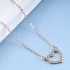 TseanYi Crystal Heart Necklace Gold Cz Heart Pendant Necklace Boho Love Heart Necklace Sparkling Crystal Heart Choker Necklace Crystal Love Pendant Necklace Chain