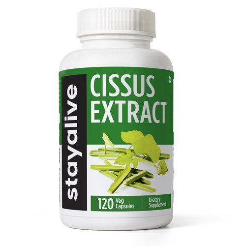 STAY ALIVE Cissus Quadrangularis Supplement 1000mg, 120 Pills, Pure Extract Powder with 40% Ketosterones, Non-GMO and Gluten-Free Cissus Extract Capsules for Men and Women