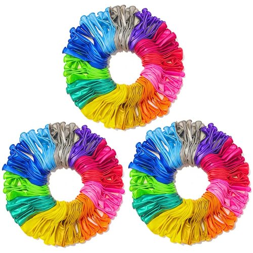 300 Pcs Balloons, 12 Inches Balloons Assorted Color Rainbow Birthday Balloons Bulk Pack of Strong Latex Balloons for Birthday Wedding Anniversary Party Decorations