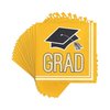 Creative Converting Graduation School Spirit Yellow Beverage Napkins, 5"