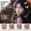 3 Pcs Glitter Mini Butterfly Hair Claw Clips Sparkly Gold Color Butterfly Hair Accessories Y2K Cute Metals Mini Glitter Strong Hold Claw Clips for Women Girls Teens Wedding Back to School