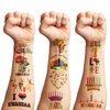 Kwanzaa Temporary Tattoos African American Birthday Party Decorations Favors Supplies Hanukkah Themed Cute Stickers 10 Sheets 100 PCS Gifts for Baby Girls Boys Class School Carnival