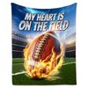 Football Blanket Gifts - 40x50 Inches Plush Blanket for 8-12 Boys Kids - Green Soft Flannel Throw Blanket for Sofa Party - Sports Football Gifts Decorations for Football Players Team Couch