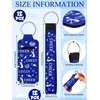 MotiMind 24 Pcs Cheer Lipstick Holder Keychains Lanyard Set Cheer Teams Gifts Cheerleaders Party Favors Cheer Theme Portable Lipstick Holder and Lanyard for Competitive Cheer Party Supplies (Blue)