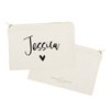 The Cotton & Canvas Co. Personalized Name Heart Cosmetic Bag and Travel Makeup Pouch